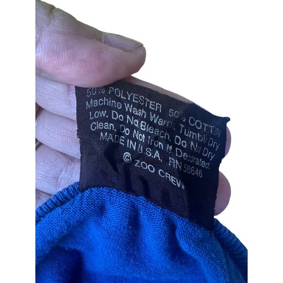 The Zoo Crew 86' Women's crop T-Shirt Animals Graphic Print Blue Size LARGE - Picture 5 of 11